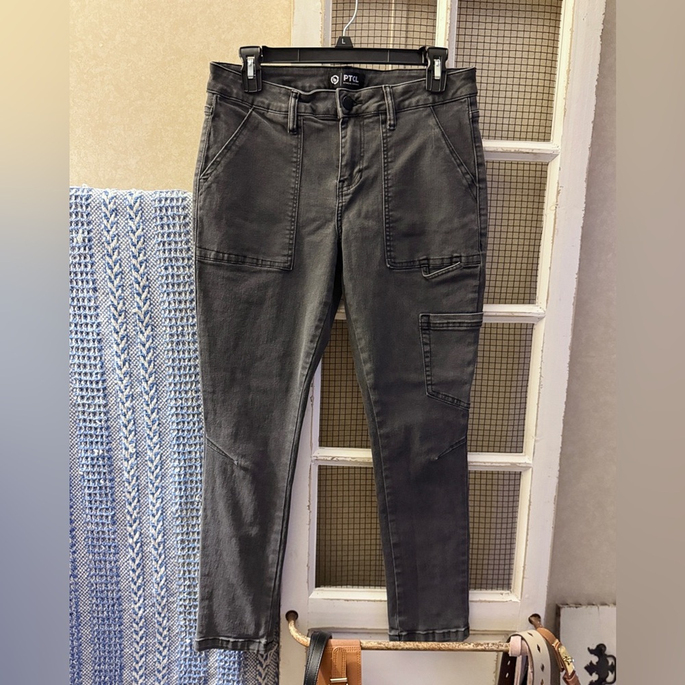 PTCL Black Fade Cargo Skinny Jeans👖